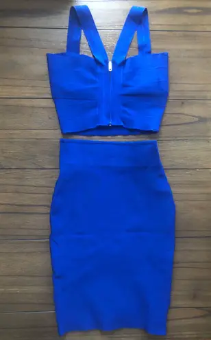 Wow Couture Bandage beautiful cobalt blue set,size S.