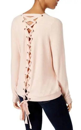 Peace Love World Lace Up Back Sweater M/L