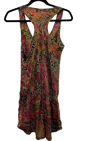 Karma Highway Pink & Green Paisley Floral Racerback Romper Size undefined