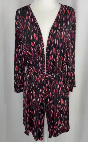 5 TWO 3 New Robe Cardigan Lightweight Knit Kimono Jacket Black Pink