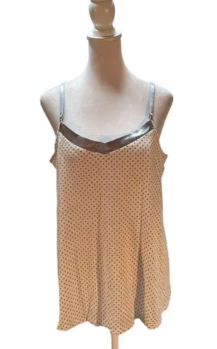 Motherhood Maternity Sleep White with Gray Polka Dots & Trim Tank Size Medium