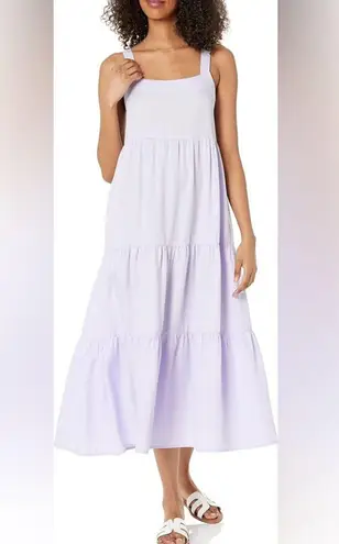 The Drop Britt Tiered Maxi Tent Dress in Lavender Sleeveless w/Pockets Small NWT Purple