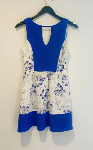 Pink Owl Blue And White Floral Dress