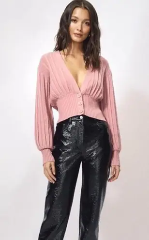 Aritzia Wilfred Plunge Front Cardigan in Pink Size XS