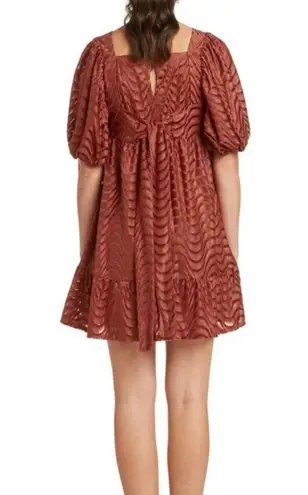 Moon River Red Ocher Mini Dress Large