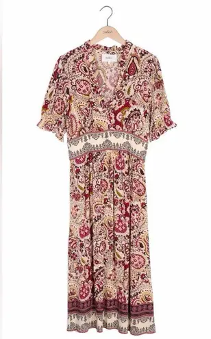 Ba&sh robe zeal ecru Multicolor Paisley Dress size s nwt a-35