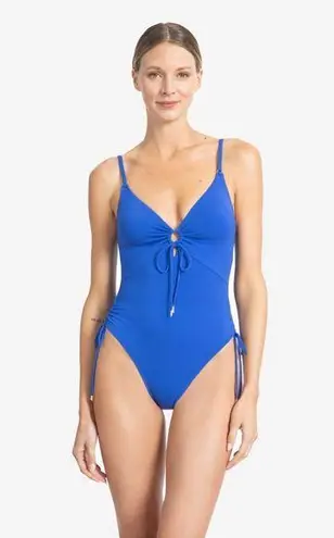 Robin Piccone AUBREY ONE PIECE KEY HOLE, French Blue, Size 14, $166