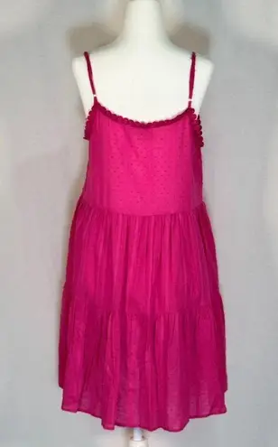Sweet Wanderer Size M Pink Tiered Sleeveless Mini Dress W/ Adjustable Straps & P
