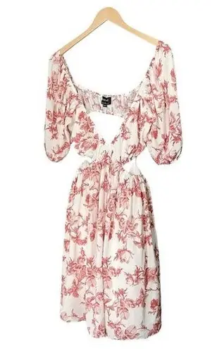 Bardot NWT Dress Eden Floral Minidress Red & White Print Women’s Size Medium NEW