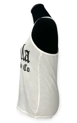 Coachella Smoke Co | L | Women's White Cotton Text Graphic Racerback Tank Top Size L