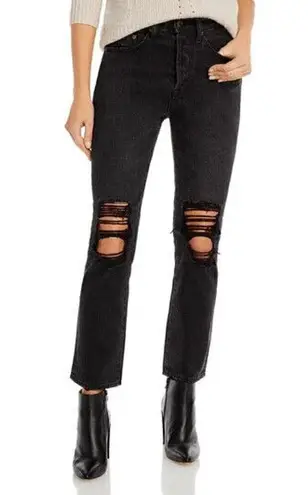 Pistola NWT Keaton Button Fly High-Waisted Slim Straight Jeans Women's Black 24