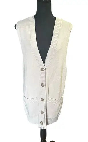 Pinque Oatmeal Long Button Vest – New With Tags