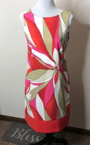 AB Studio women’s red &pink floral sleeveless dress size 4