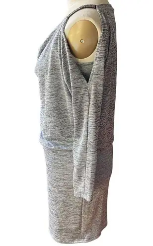 White House | Black Market  Silver Gray Cold Shoulder Dress WHBM ~ Women's SMALL