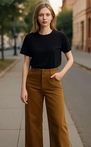 7 For All Mankind NWT  Brown Corduroy Wide Leg Jeans SZ-26 - Image 1