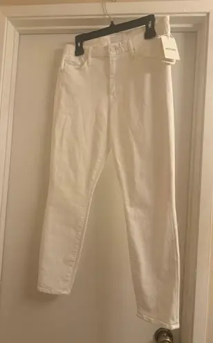 MOTHER Denim The Looker Crop White Jeans