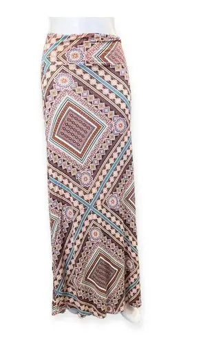 American Rag  enty cia Womens tan western patterned  maxi skirt