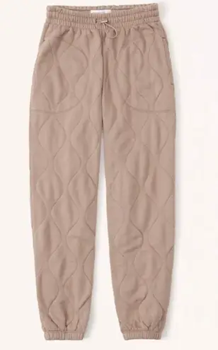 Abercrombie & Fitch  Beige Quilted Joggers Medium - Image 1