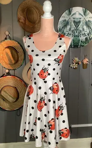 Ladybug Polkadot White Dress Small