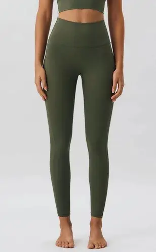 Berlook Activewear Army Green High Waisted Leggings 24" Size M