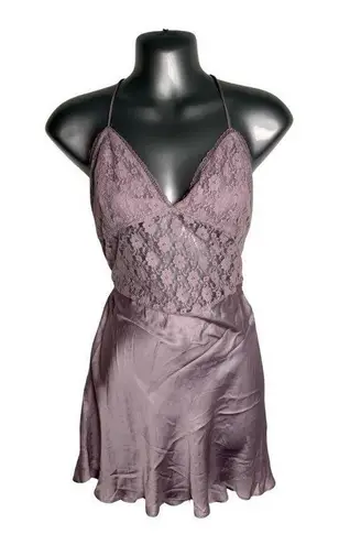 Free People New Love Mini Slip Dress | Lilac Satin Lace Bodice | Women’s Size S Purple