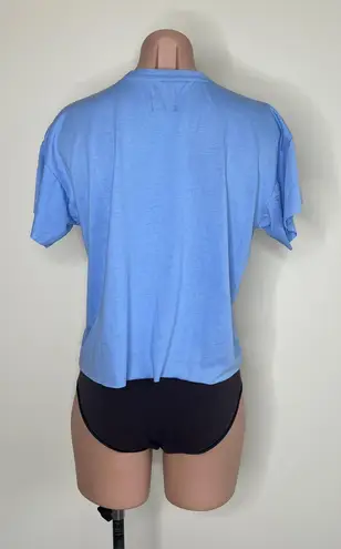 The Comfy And Ready Crop Tee In Sky Size Large