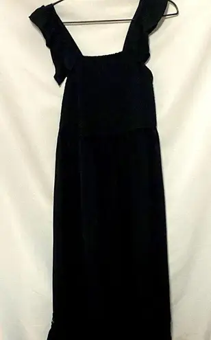 NO COMMENT Elegant Black Women's SIZE LARGE SUNDRESS LASER CUT HEM CLEAN Dress