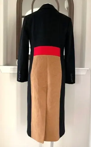 Avec Les Filles NEW ColorBlock Trench Coat, Black Red Camel Size S Retail $500
