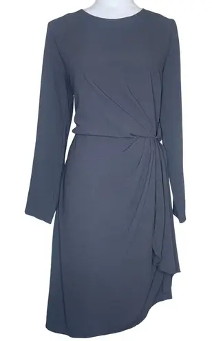 Julia Jordan Black Long Sleeve Faux Wrap Dress Semi Formal Event Occasion 12