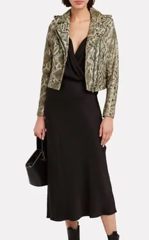 IRO Luiga Snake-Effect Leather Biker Jacket