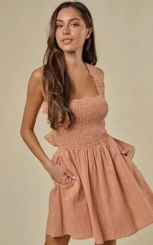 Endless Blu Cross Back Bow Detail Dress