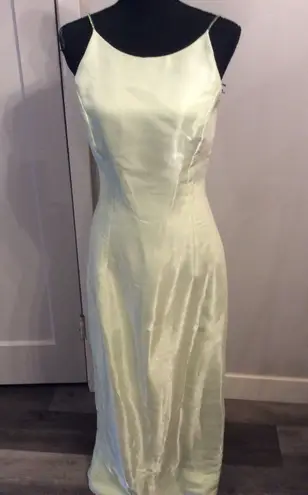 Scott McClintock Rhinestone Spaghetti Straps Vintage Glimmer Slinky Gown Size 10 Green