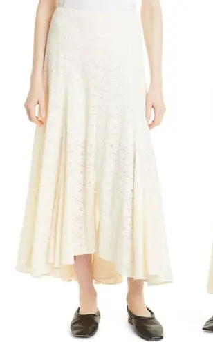 Rebecca Taylor • Lace Maxi Skirt cream New Ivory flowy slit crochet beach summer
