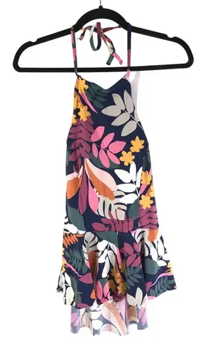 Sea Angel Tankini Top Molded Cups Shelf Bra Halter Floral Colorful L