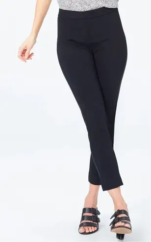 NYDJ Ponte Knit Black Ankle Pants Front Seam Stretch Lift X Tuck Classic Size 4