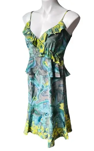 Tracy Reese NWT,  Plenty Frock Evie Jade Garden Silk Dress Green Fairy Artsy Y2K