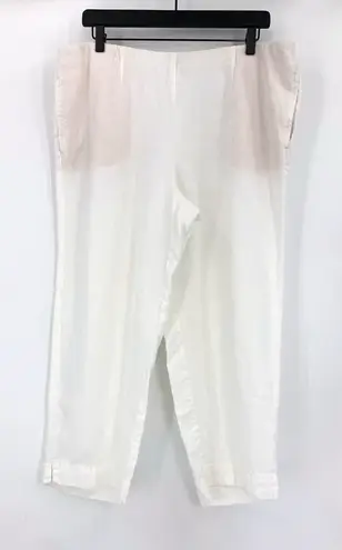 J. JILL Pure Jill Linen Crop Pants White M Missy (XL/XXL?)