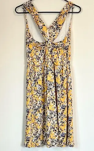Kaileigh Yellow Floral Tasha Knit Mini Dress - Size: Large