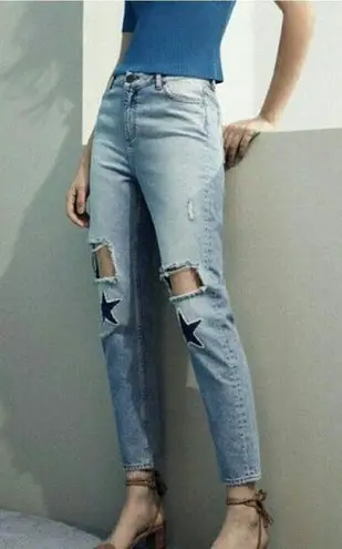 Sandro Paris high rise ankle Star Jeans Blue Size 27