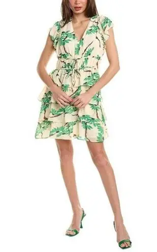 Flora Bea NYC Cream & Green Catalina Mini Dress Size XS