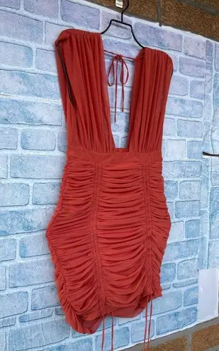 Michael Costello x REVOLVE Coen Mini Dress in Orange size small