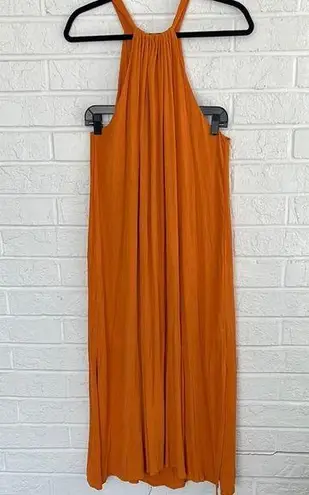Orange Sleeveless Halter Sundress Size M