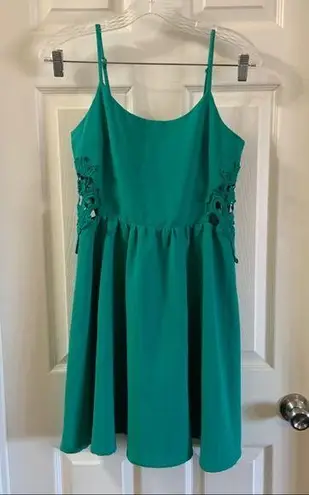 COCOLOVE Teal Scoop Neck Sleeveless Dress Small