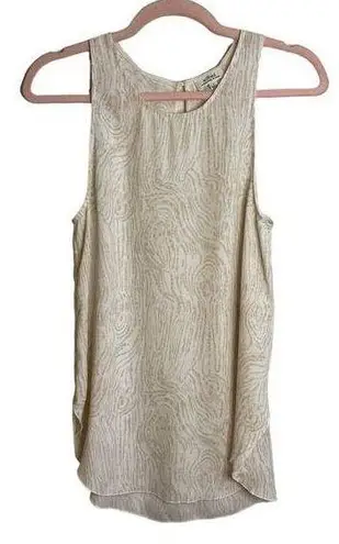 Wilfred Aritzia  Wood Print Beige Keyhole Sleeveless Tank