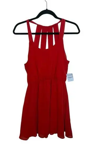 Dee Elle Nwt Red Flowy Fit & Flare Strappy Dress