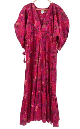 MISA Los Angeles Ysabel Dress Extra Small 100% Cotton Maxi Tiered Ruffle Floral