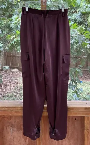 Babaton Aritzia Refined Cargo Pant Brown Satin Size 2