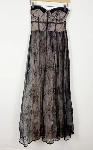 Maniju Laurel Formal Lace Illusion Corset Dress NWT