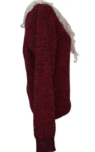 Herman Geist Vintage Lace Collar Sweater Size S Red Cottagecore Prairie 80s