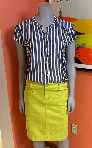 Chartreuse jean midi skirt size 8 Tribal Brand